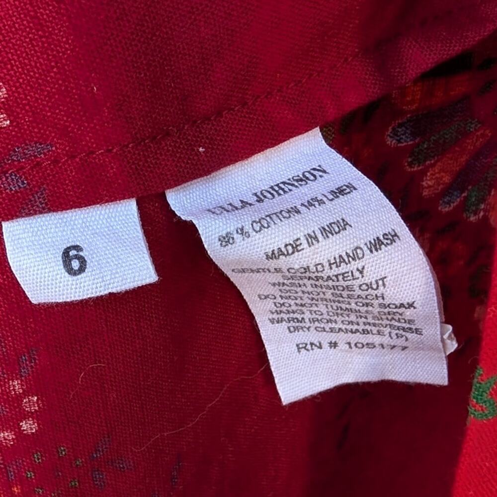 Ulla Johnson Milena Patchwork Cotton/Linen V-Neck… - image 8